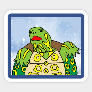 Animal Skier Turtle Mountains Sticker